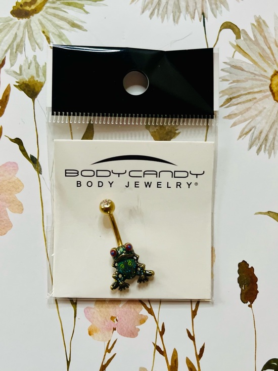 Body Candy Jewelry - BodyCandy Frog Belly Ring Gold Tone Crystal Navel Piercing NWT